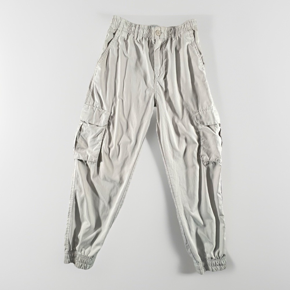 Zara Man Cargo Jogger Pants Mens Small Khaki Elastic Waist Utility Streetwear